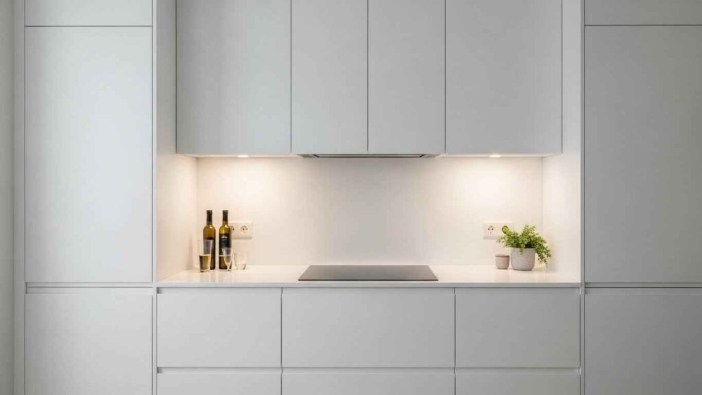 Sleek & Streamlined White Kitchen Cabinets