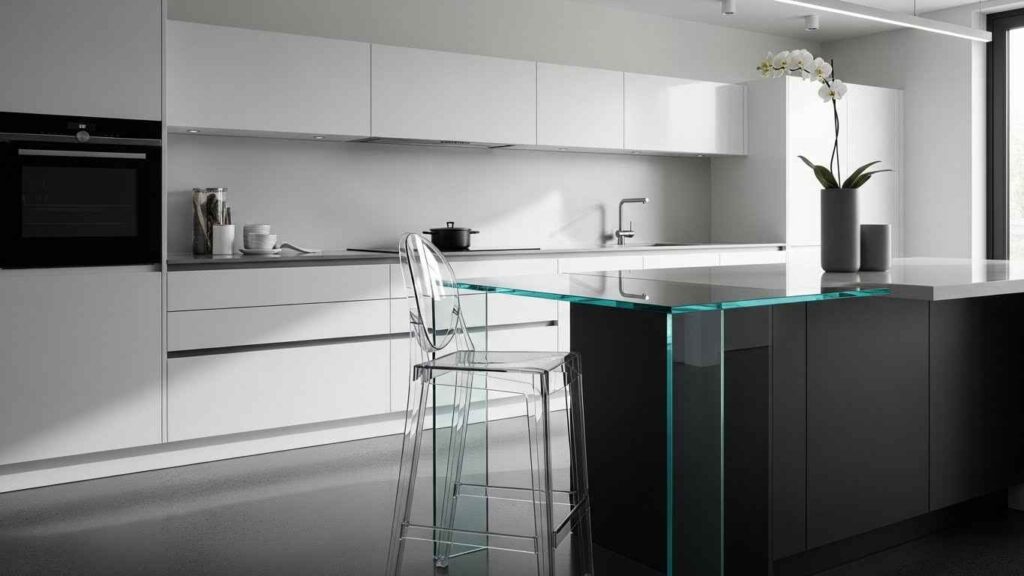 Sleek White Acrylic Bar Stools