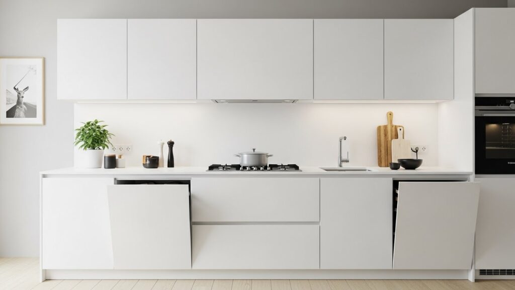 Sleek White Handleless Design