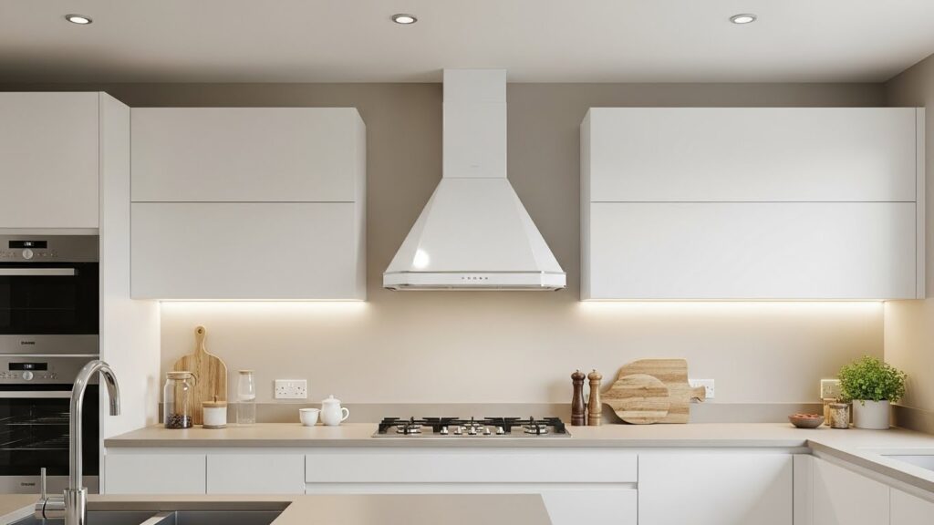 Sleek White Metal Range Hoods