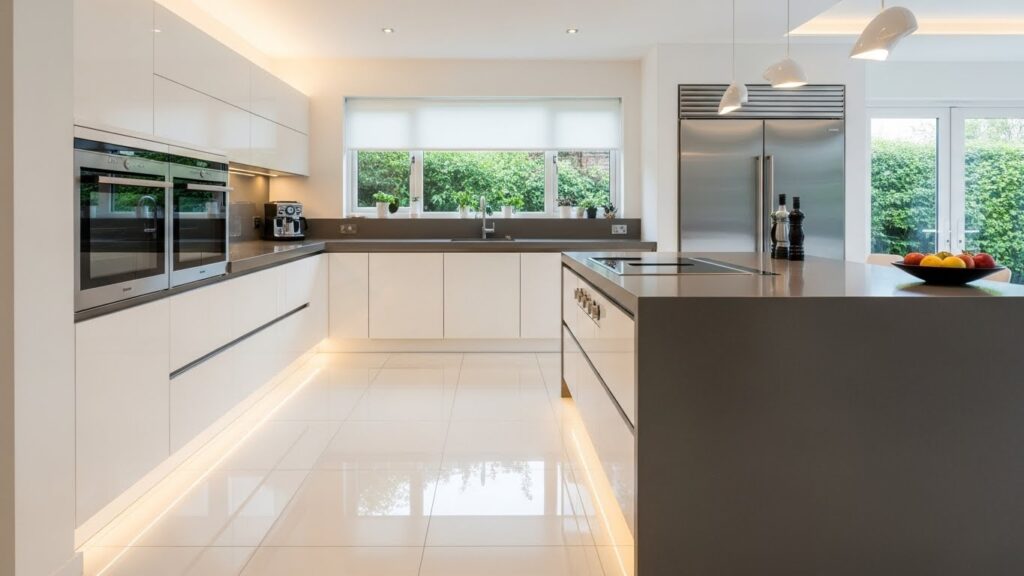 Sleek White Porcelain Tiles