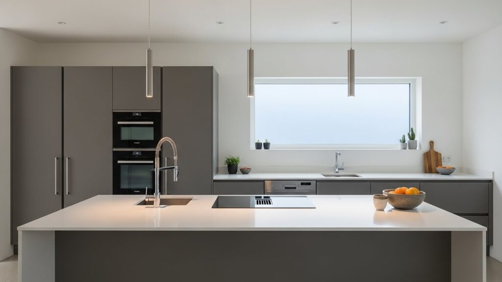 Sleek and Handle-Less Cabinet Fronts