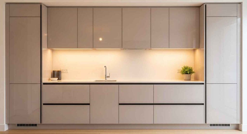Sleek and Handle-Less Cabinet Fronts