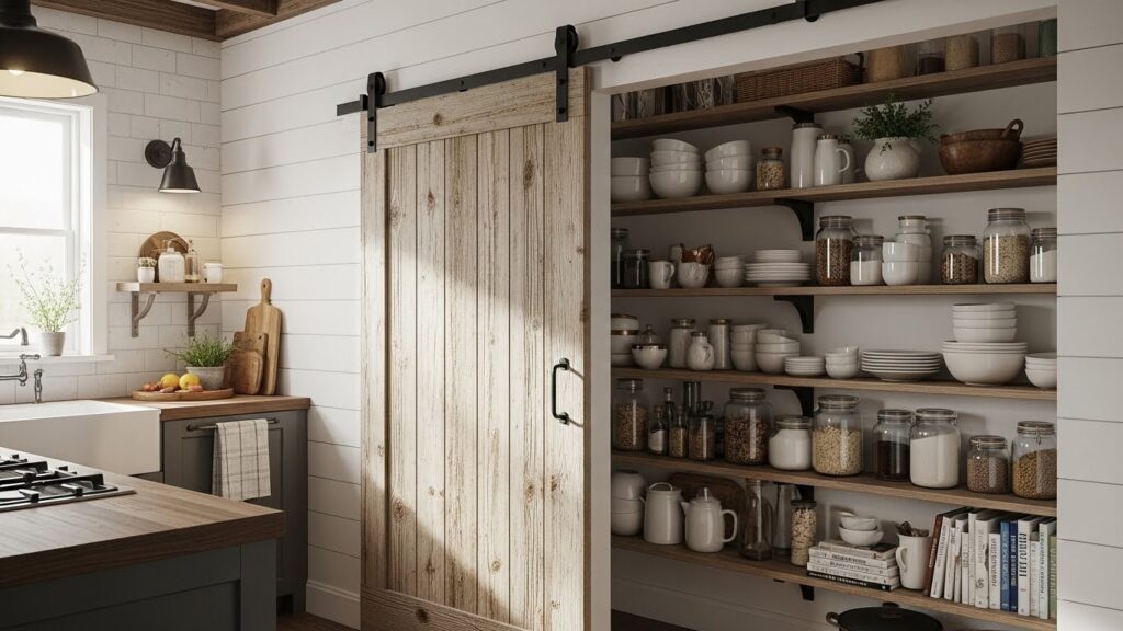 Sliding Barn Door Shelves