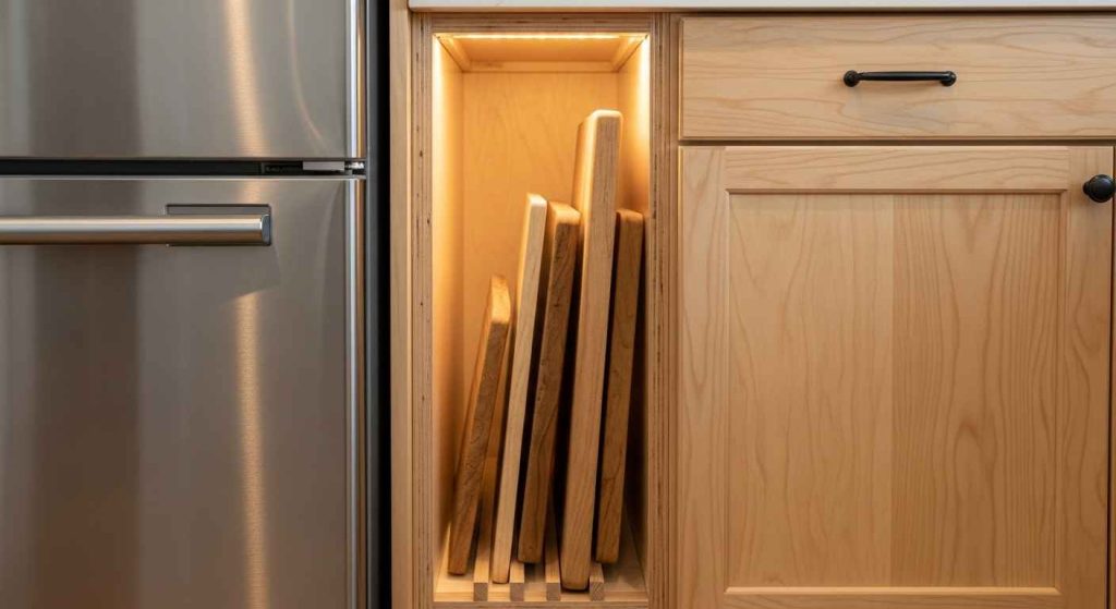Slim Cutting Board Storage Slot