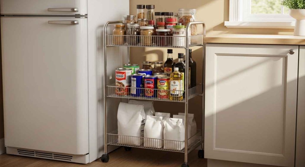 Slim Rolling Cart Pantry