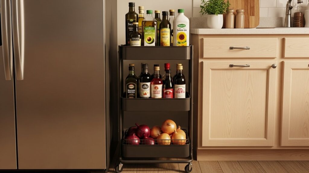 Slim Rolling Cart Shelves