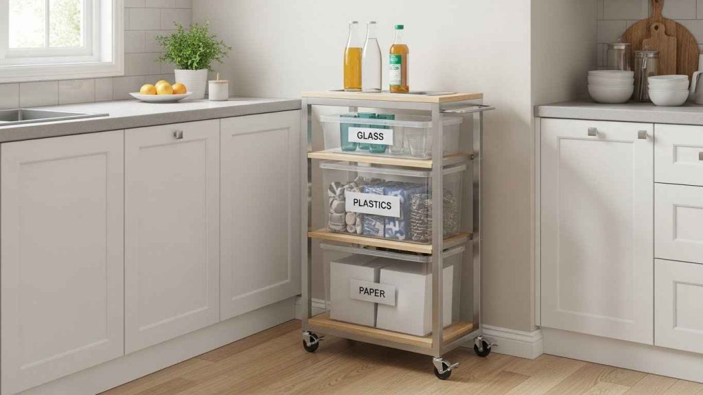 Slim Rolling Cart for Corner Space