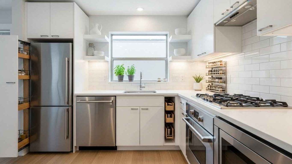 Small White Kitchen Illusions