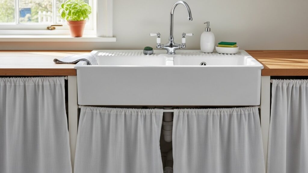 Space-Enhancing Under-Sink Curtain