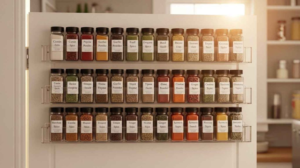 Spice Jars on the Inside Door