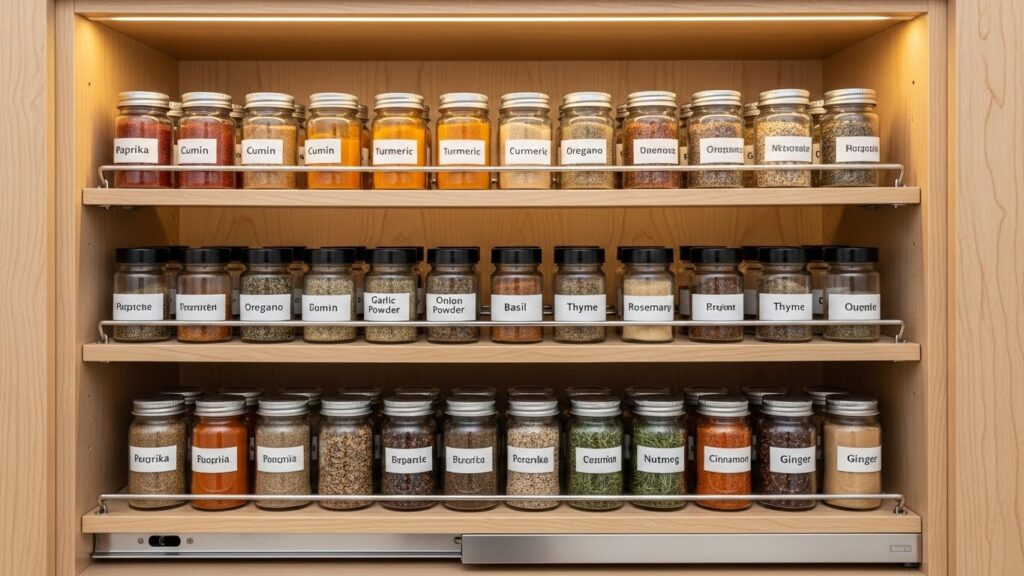 Spice Rack Sliding Shelves