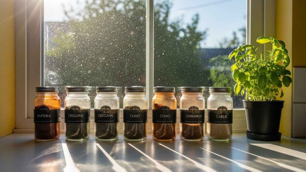 Spice Storage on a Window Ledge
