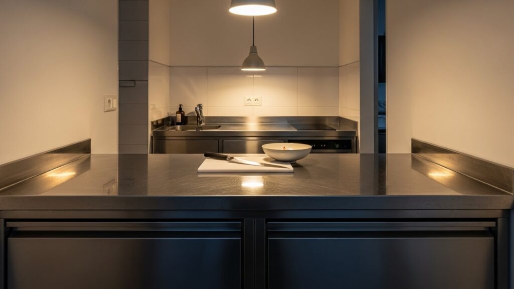 Stainless Steel for a Compact Chef's Nook