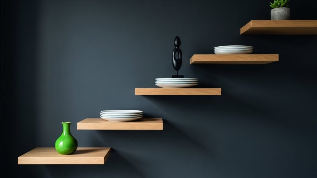Stair-Style Corner Shelves