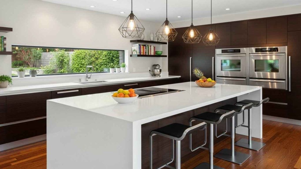 Statement Island in Glossy White