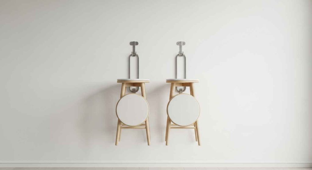 Stools That Hang on the Wall