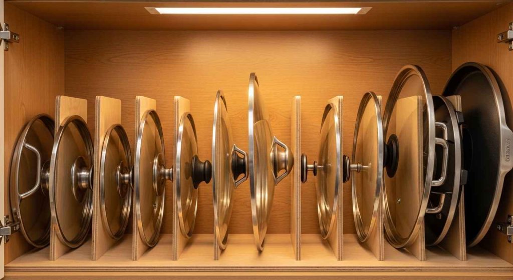 Store Lids Vertically in a Divider