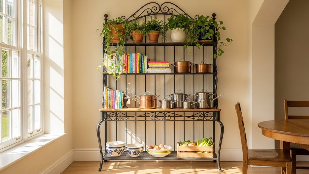 Store Pots on a Baker's Rack