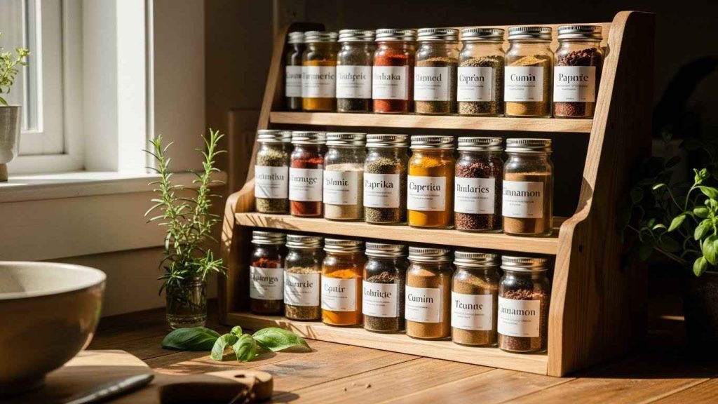 Store Spices on a Tiered Rack