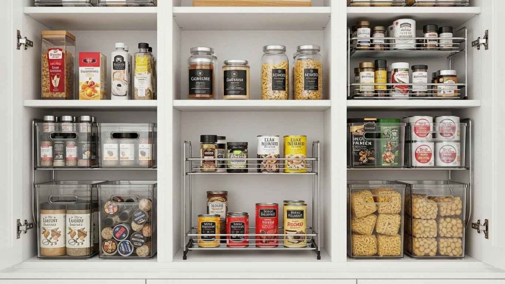 Streamline White Cabinets with Organizers