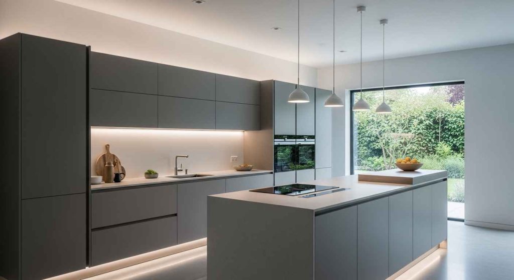 Streamlined Handle-Less Cabinetry