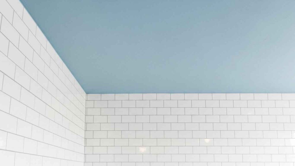 Subway Tile with a Colored Ceiling