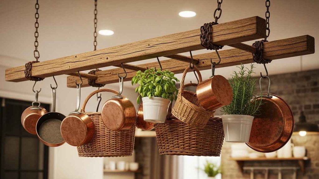 Suspend a Vintage Ladder for Storage