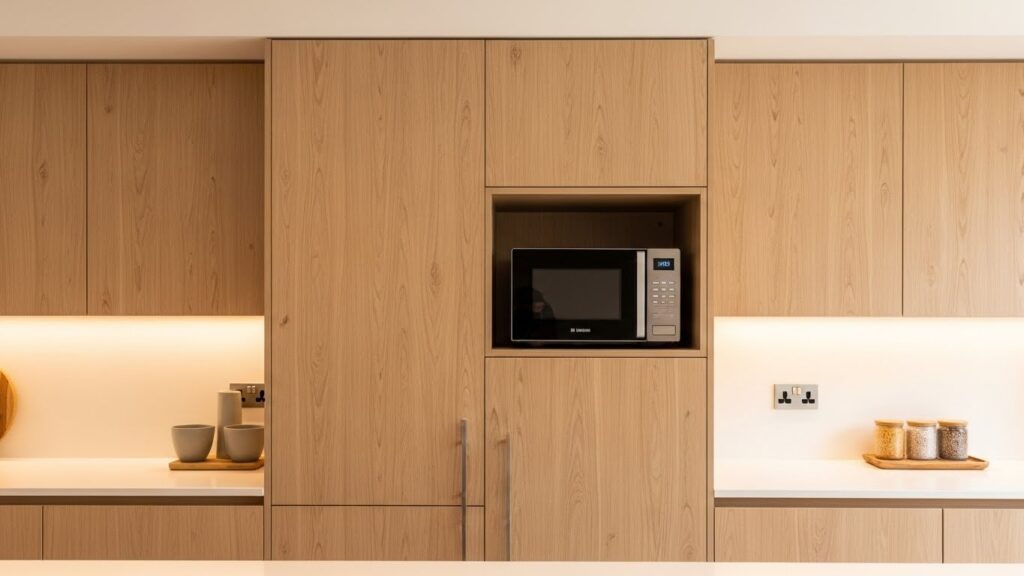 Tall Cabinet with a Built-In Microwave Niche