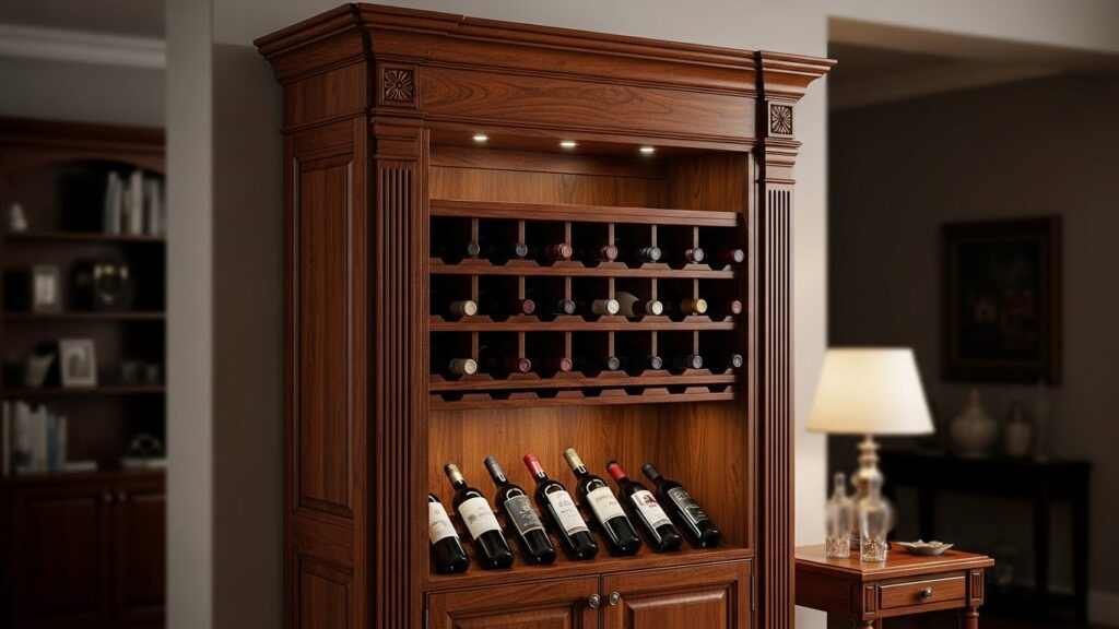 Tall Cabinets with Built-In Wine Rack