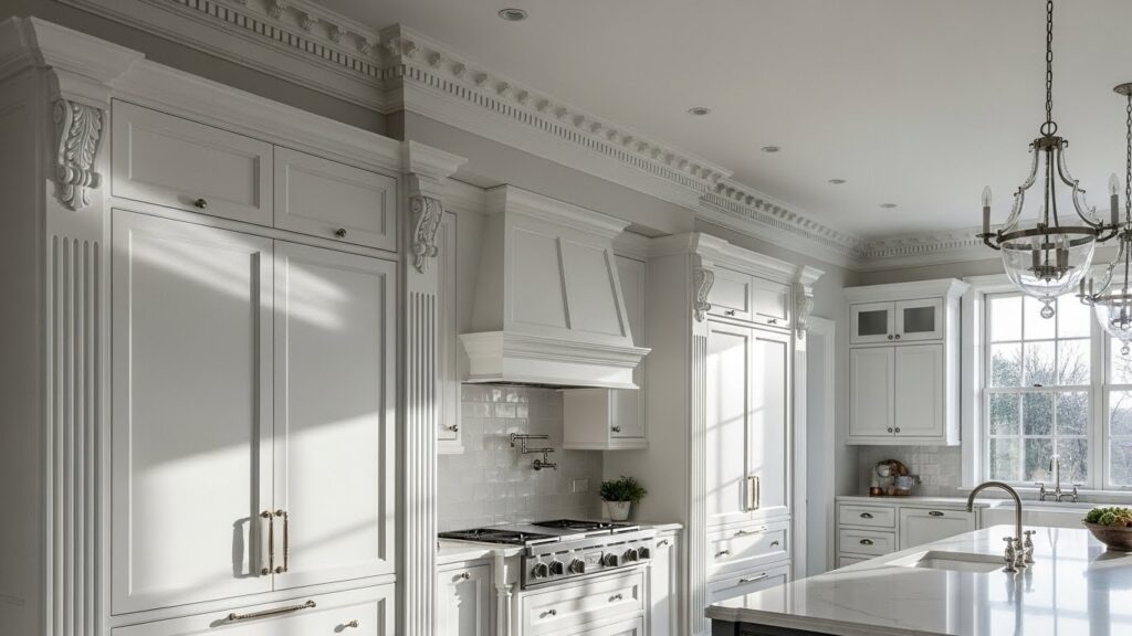 Tall Cabinets with Decorative Molding