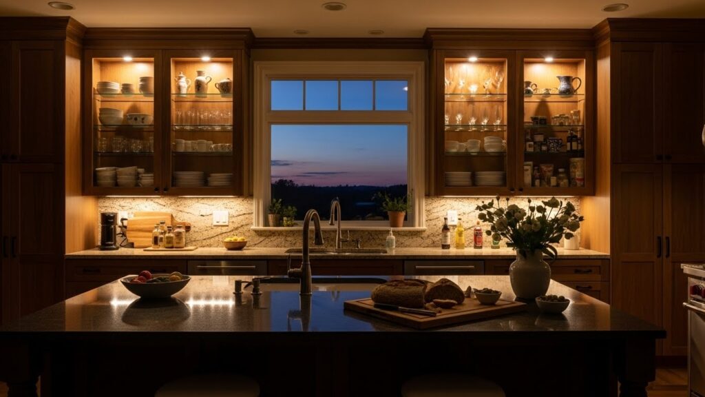 Tall Cabinets with Integrated Lighting
