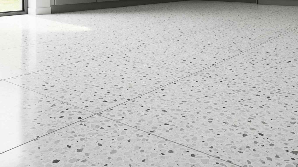 Terrazzo-Style White Tiles