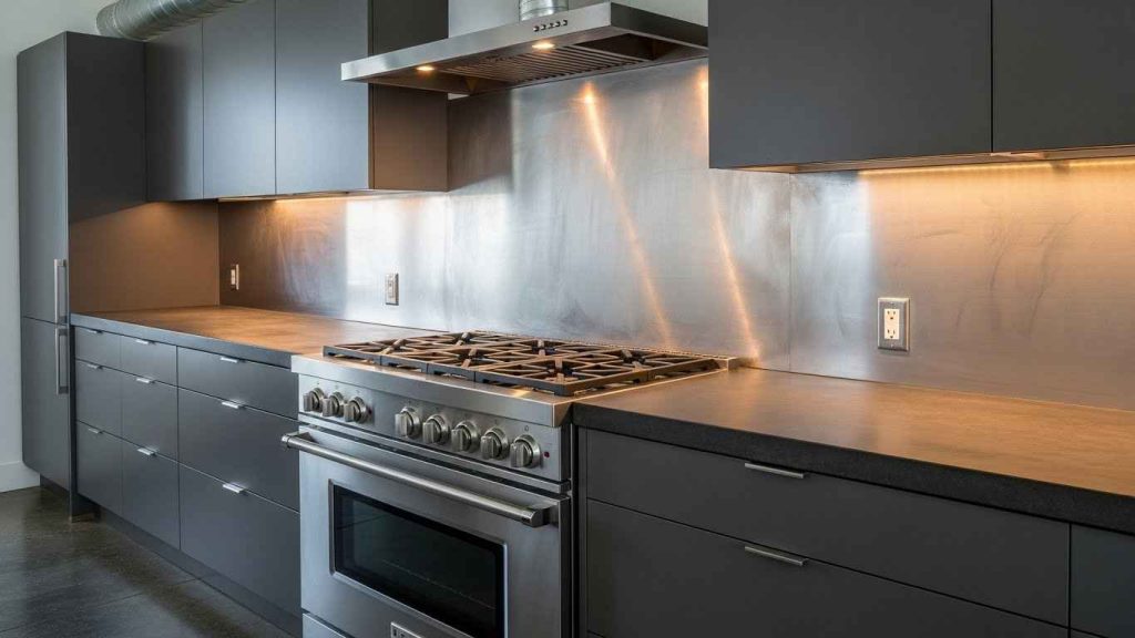 Textured Aluminum Backsplash