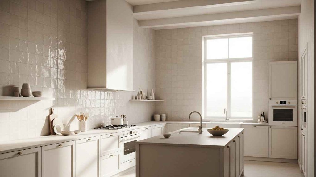 Textured White Kitchen Walls