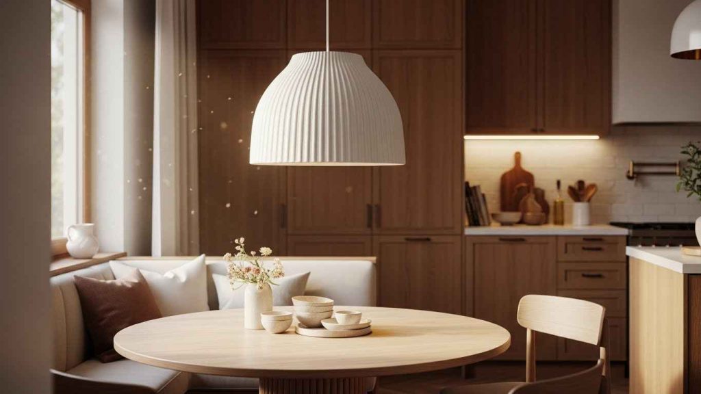 Textured White Pendants for Visual Interest