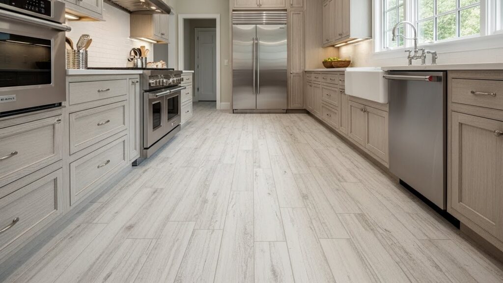 Textured White Wood-Look Tile