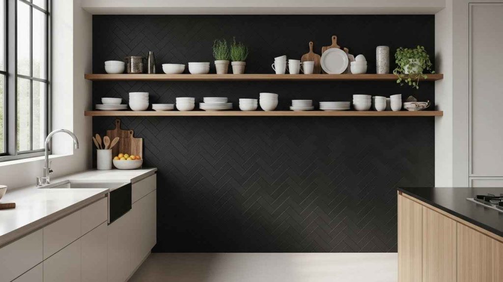 The Bold Black Herringbone