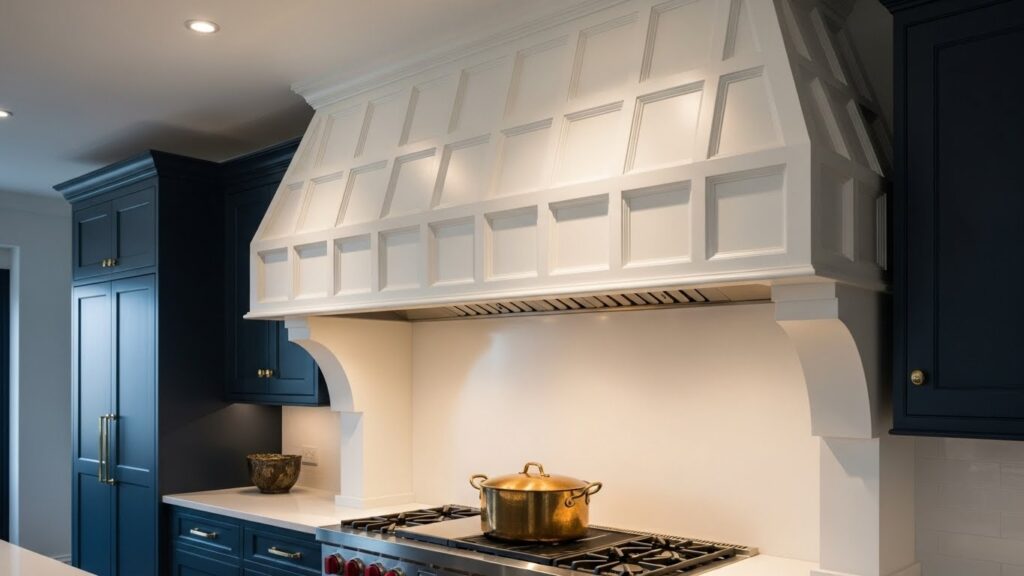 The Coffered White Range Hood
