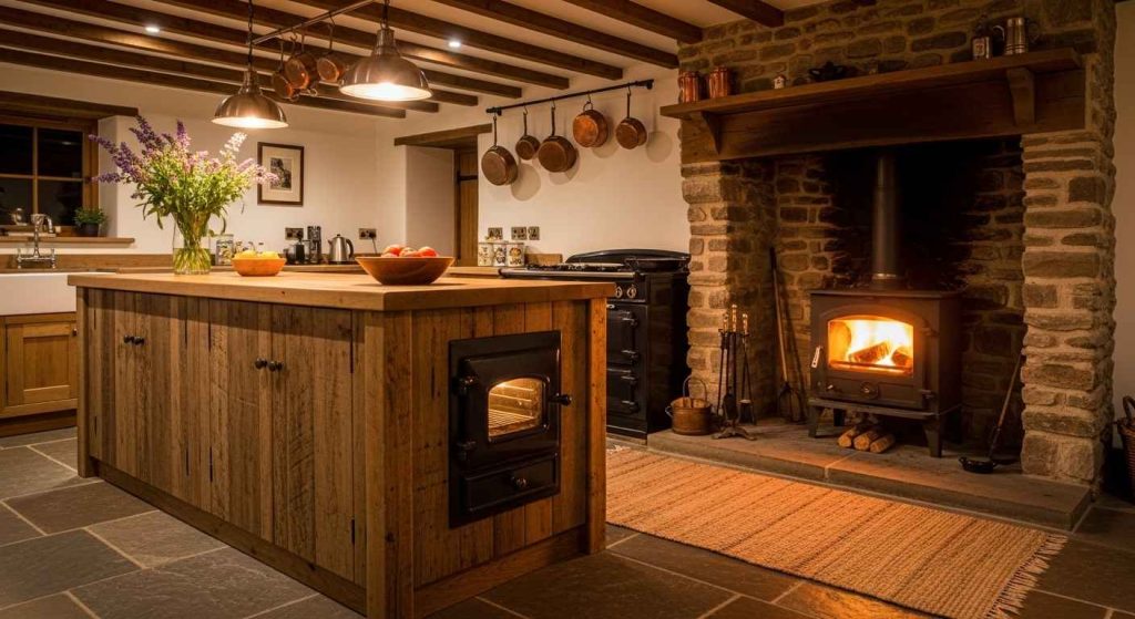The Cozy Hearth & Kitchen Island