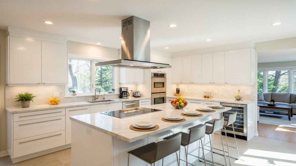 The Entertainer's Modern White Kitchen