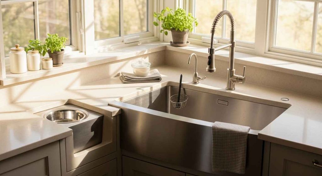 The "Feed & Wash" Corner Sink Combo