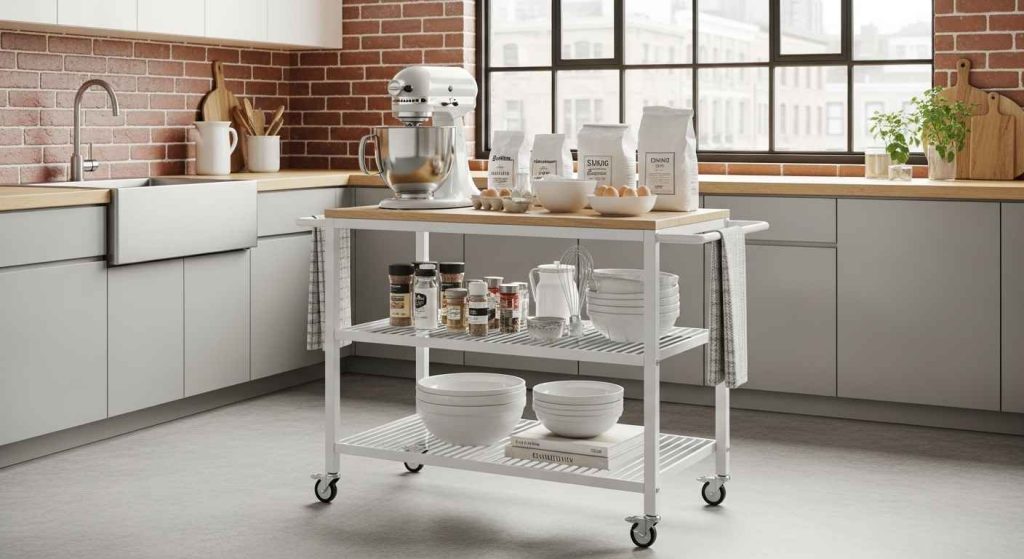 The Industrial Edge of White Metal Carts