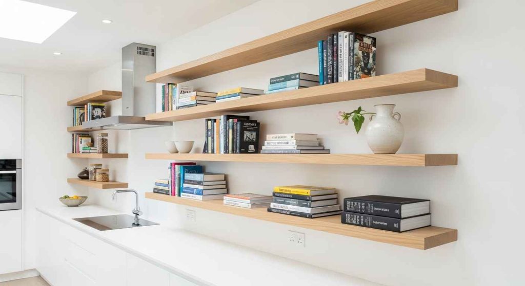 The Invisible Floating Modern Kitchen Shelves