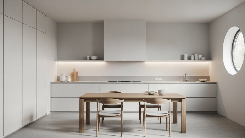 The Minimalist White Slab Hood