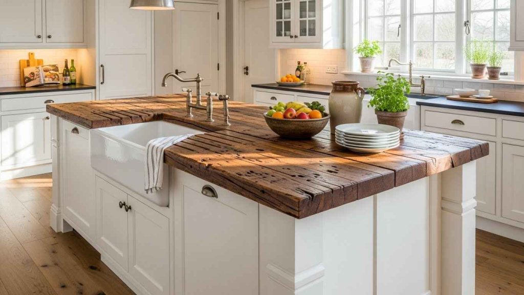 The Rustic Reclaimed Wood and White Island