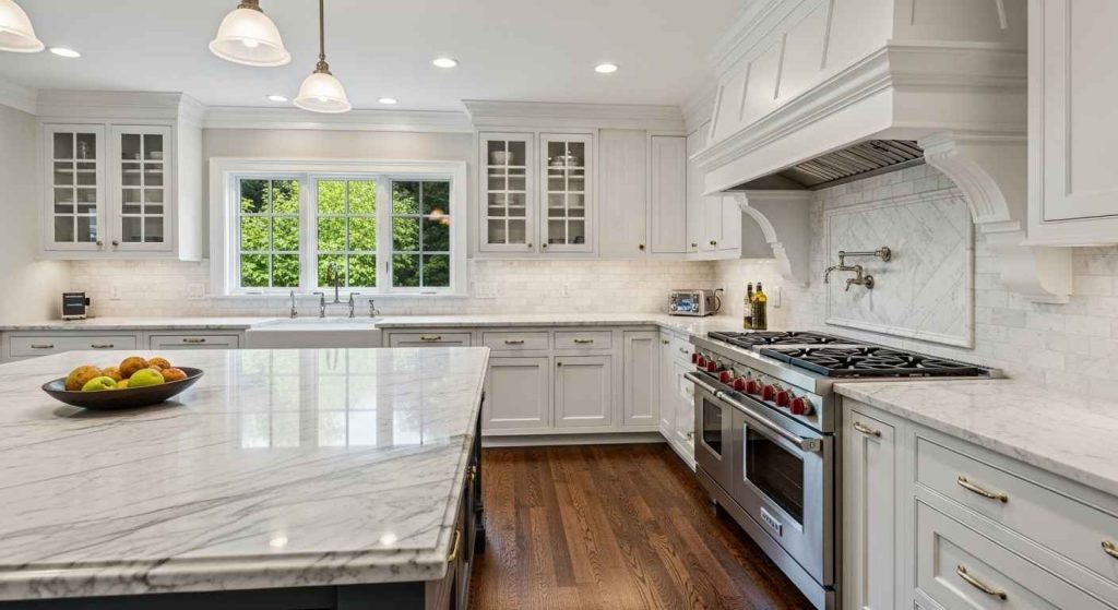 The Timeless White Marble Kitchen