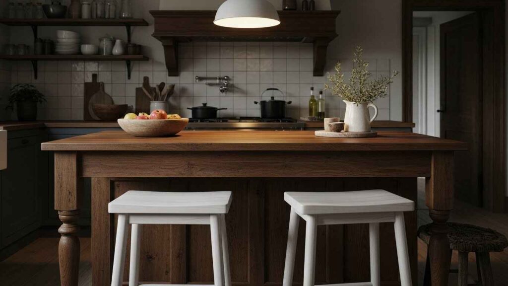 The Timeless White Wooden Bar Stool