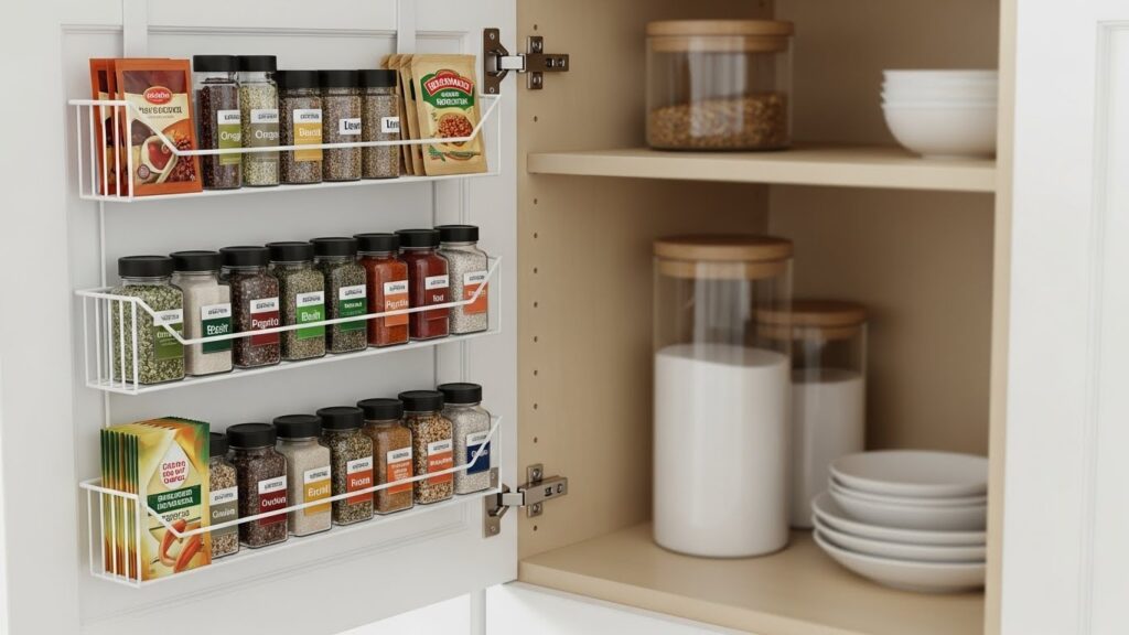 Tiered Cabinet Door Organizers
