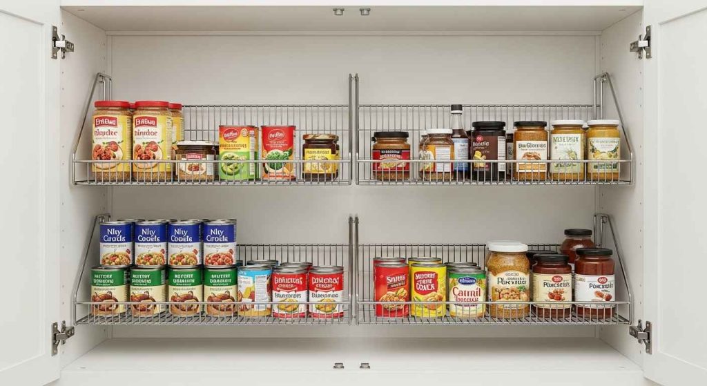 Tiered Cabinet Shelf Organizers